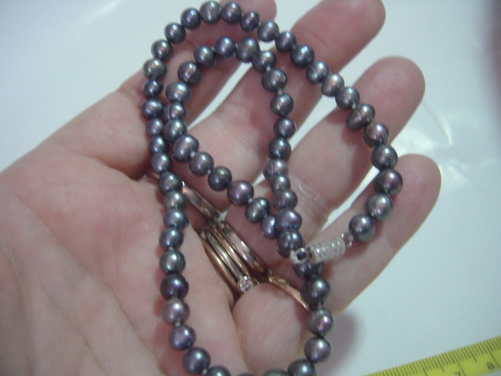 SUPERB Solid Silver GENUINE NATURAL SHIMMERY PEAC… - image 5