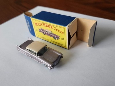 SCARCE MATCHBOX NO.27 CADILLAC SIXTY SPECIAL GREY WHEEL! EXCELLENT IN BOX!