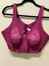 Lane Bryant Cacique Cotton Unlined No-Wire Bra with Lace Trim size 46D