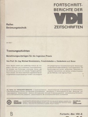 Trennungsschichten : Berechnungsunterlagen f. d. Ingenieur-Praxis. von, Fortschr