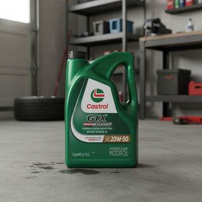 #ad 20W 50 High Mileage 5 Quarts Synthetic Blend Motor Oil 160 Fl Oz Pack of 1 $42.97