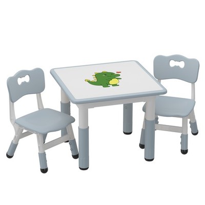 Toddler Activity Table And 2 Chair Set Height Adjustable Study And Drawing Table