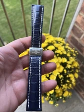 Breitling 24/20 Blue Croco Leather Strap OEM deployment buckle