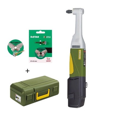 PROXXON INC CORDLESS LONG NECK ANGLE MULTI-TOOL + DISTAR BUTTERFLY BLADE