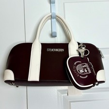 Borsa a tracolla Steve Madden marrone/bianco pelle PU manico superiore con portamonete