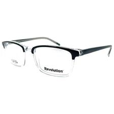 REVOLUTION TRENTON BLK 53/18/140 BLACK NEW Authentic EYEGLASSES & POLAR SUN CLIP
