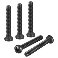 M3-0.5x20 Pan Head Machine Screws - 50pcs - 304 Stainless Steel -Black