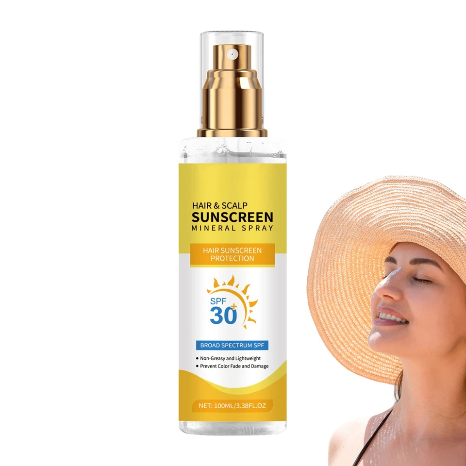 Hair Sunscreen Spray SPF 30 UV Protection Skin SunBlock For Hiking & Beach 100ml - Image 4 of 4