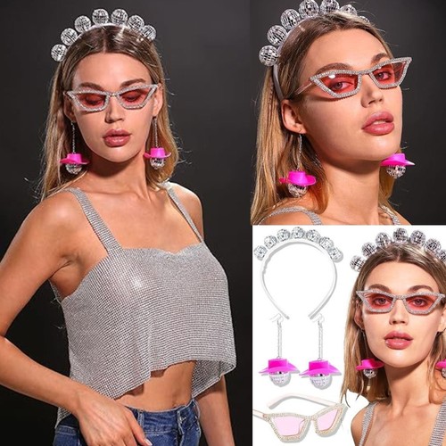 Music Enthusiast s Disco Ball Headband Set Fashion Accessories for Dance Lovers - Picture 5 of 9