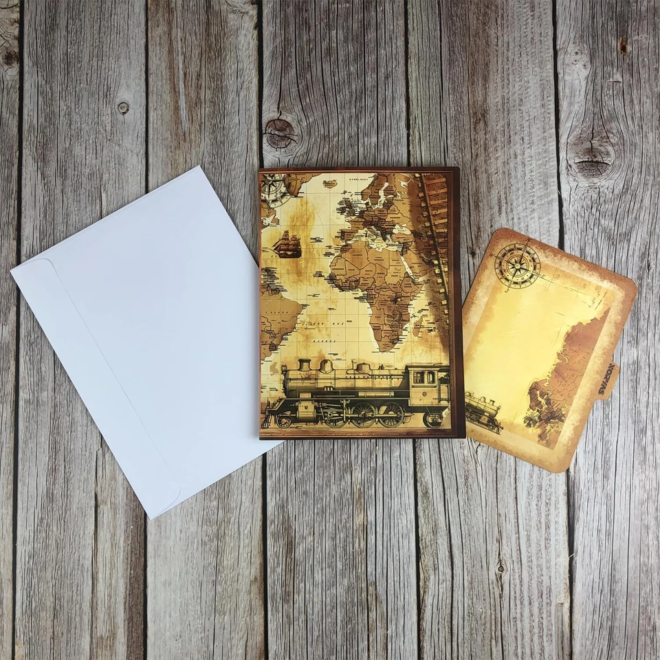 Tarjeta emergente 3D Steam Train de colección, diseño artesanal para el día del padre, Foto 4 de 4