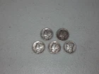 5 Lot Mercury Dimes 90% Silver 1940's WWII Years 1934P 1941D 1942P 1943D 1944P
