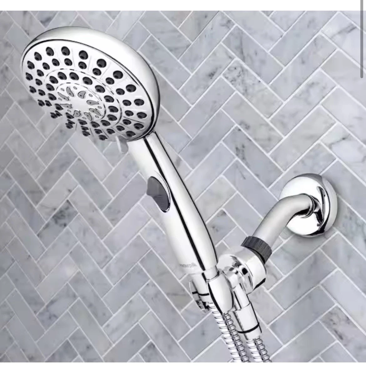 Waterpik Easy Reach+ 6-Spray Wall Mount Handheld Shower Head with 8ft Hose and F