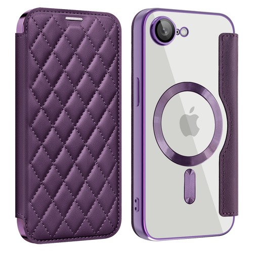 Funda de cuero magnética para iPhone 16e enchapada billetera transparente Mag cubierta segura - Imagen 8 de 31