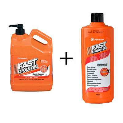 Fast Orange Handseife 3,78l + 440ml Permatex Handreiniger Seife Handwaschpaste