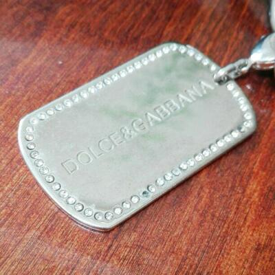 DOLCE&GABBANA DogTag necklace 専用 Dolce & Gabbana Men Cross Plate Dog Tag Necklace Gold Color