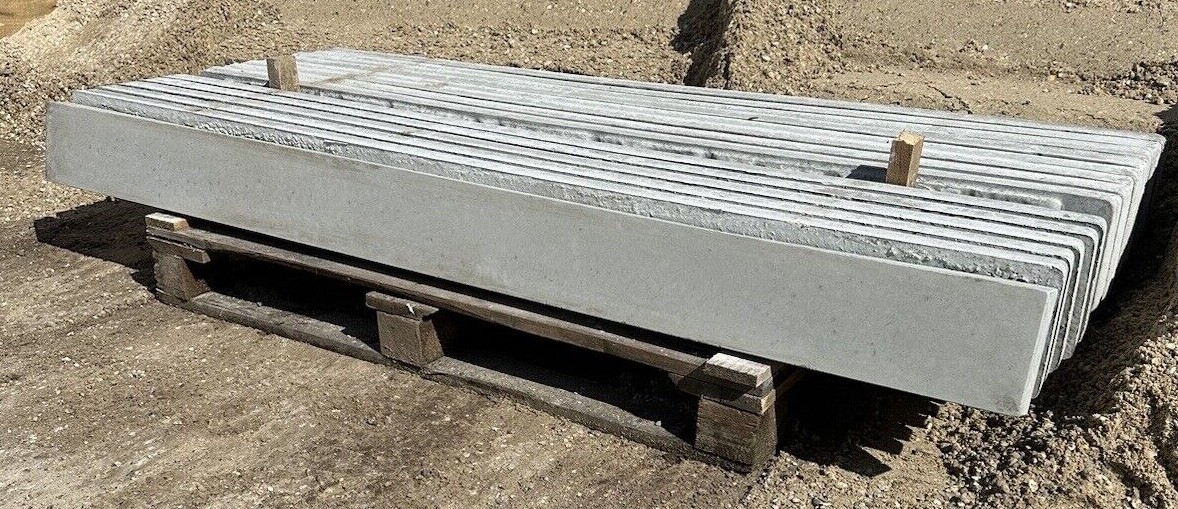 Reinforced Concrete Gravel Boards 6" & 1FT X 6FT Recessed , solid