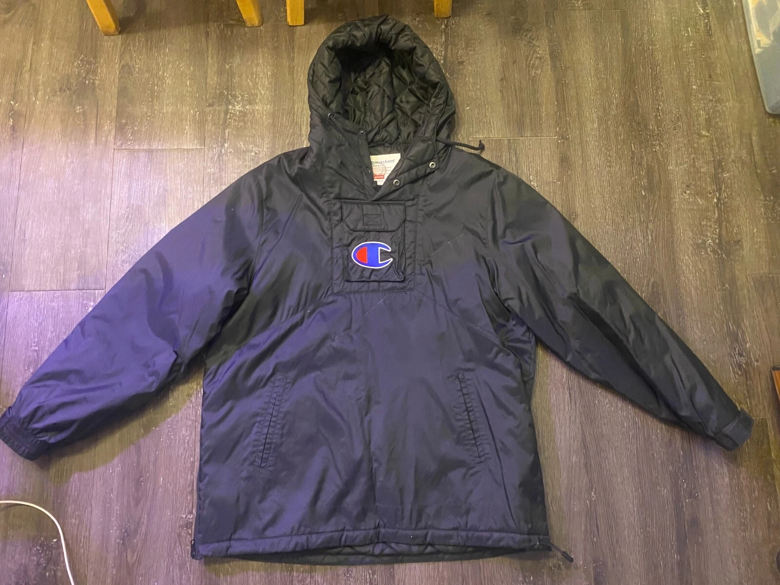 PULL SUPREME CHAMPION PARKA NOIR TAILLE LARGE 
