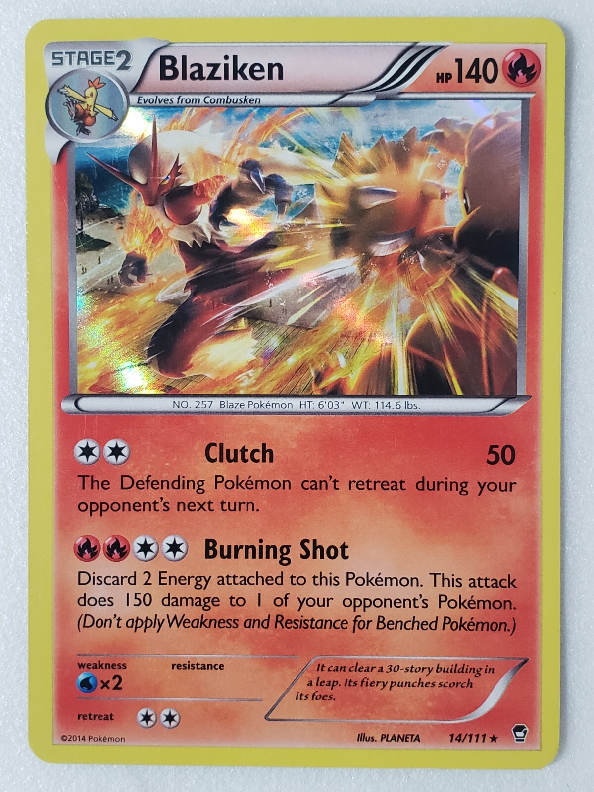 HOLO Blaziken 14/111 LP - XY Furious Fists Pokemon Card - $2 Combined Shipping