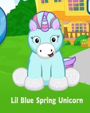 Webkinz Classic Lil' Blue Spring Unicorn Virtual Adoption Code Only Messaged