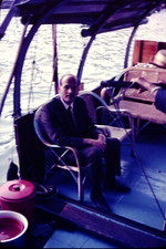 MAY 1968 Man In Sanpan Boat To Floating Restaurant  Hong Kong China Slide AI-F