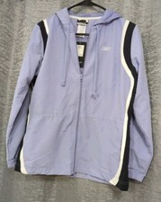 New Reebok Women's Spring Hooded Jacket With Adjustable Waist S Lavender/Blue/Wt
