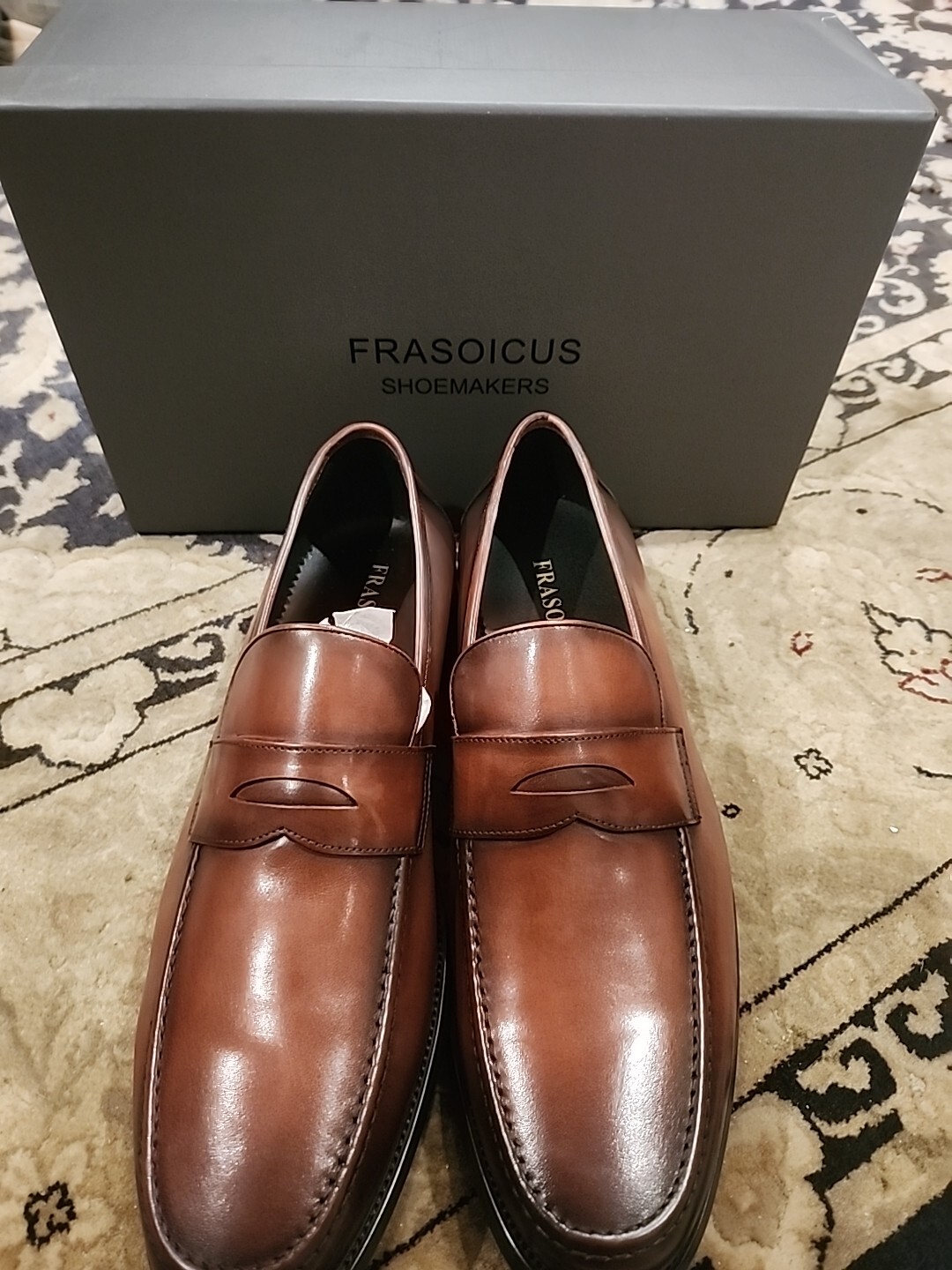 SAOLA Scarpe eleganti uomo FRASOICUS con vera pelle colore marrone taglia 12