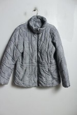 M&s Marks & Spencers Womens Quilted Outerwear Jacket - Grey - Size 14 (k6)