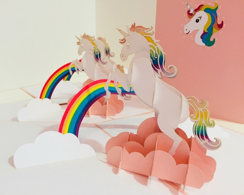 OrigamiPopCards.com Super Cute Fairy Unicorn 3D Pop Up Greeting Card Birthday - Picture 9 of 12