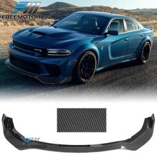 Fits 20-23 Dodge Charger Widebody Carbon Fiber Print Front Bumper Lip Splitter