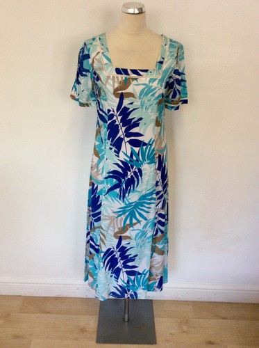 BNWT POMODORO AQUA PALM PRINT COTTON DRESS SIZE 10 RRP £55