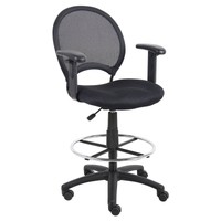 Mesh Drafting Stool With Adjustable Arms Black - Boss Office Products on sale Mesh Drafting Stool With Adjustable Arms Black - Boss Office Products on sale