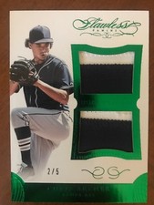 2016 Panini Flawless Chris Archer Rays Dual Patches Jersey Swatches Emerald 2/5