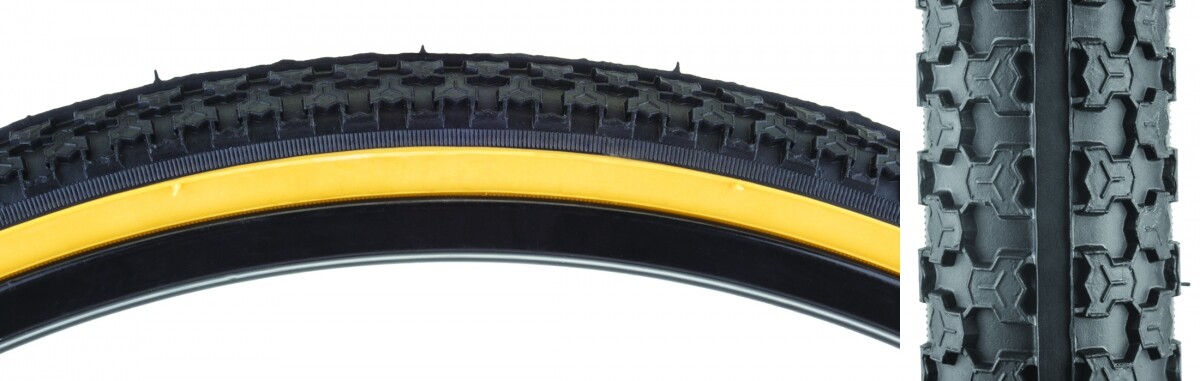 Дорожная шина Sunlite MTB с рельефным центром 26x1,5 Wire TPI 50 Black/Gum Reflective
