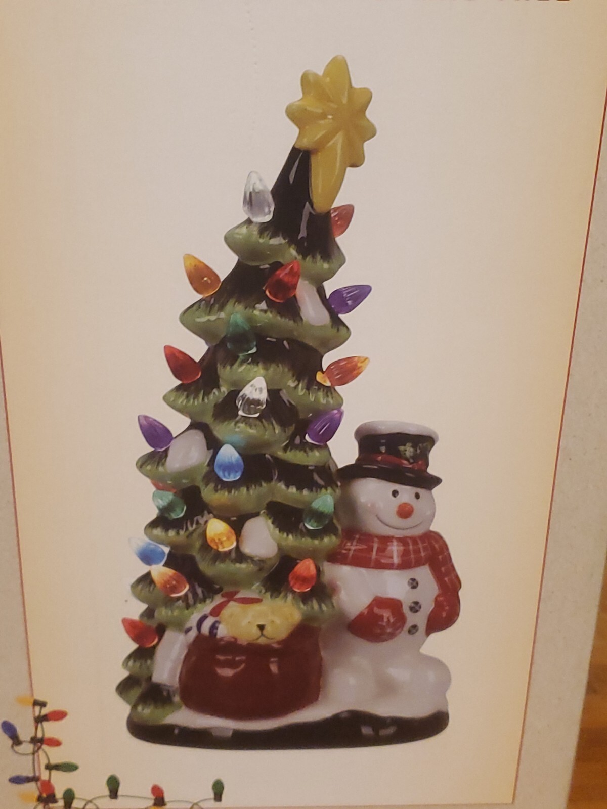 NIB Cracker Barrel Light Up Ceramic Snowman with Christmas Tree 12” eBay