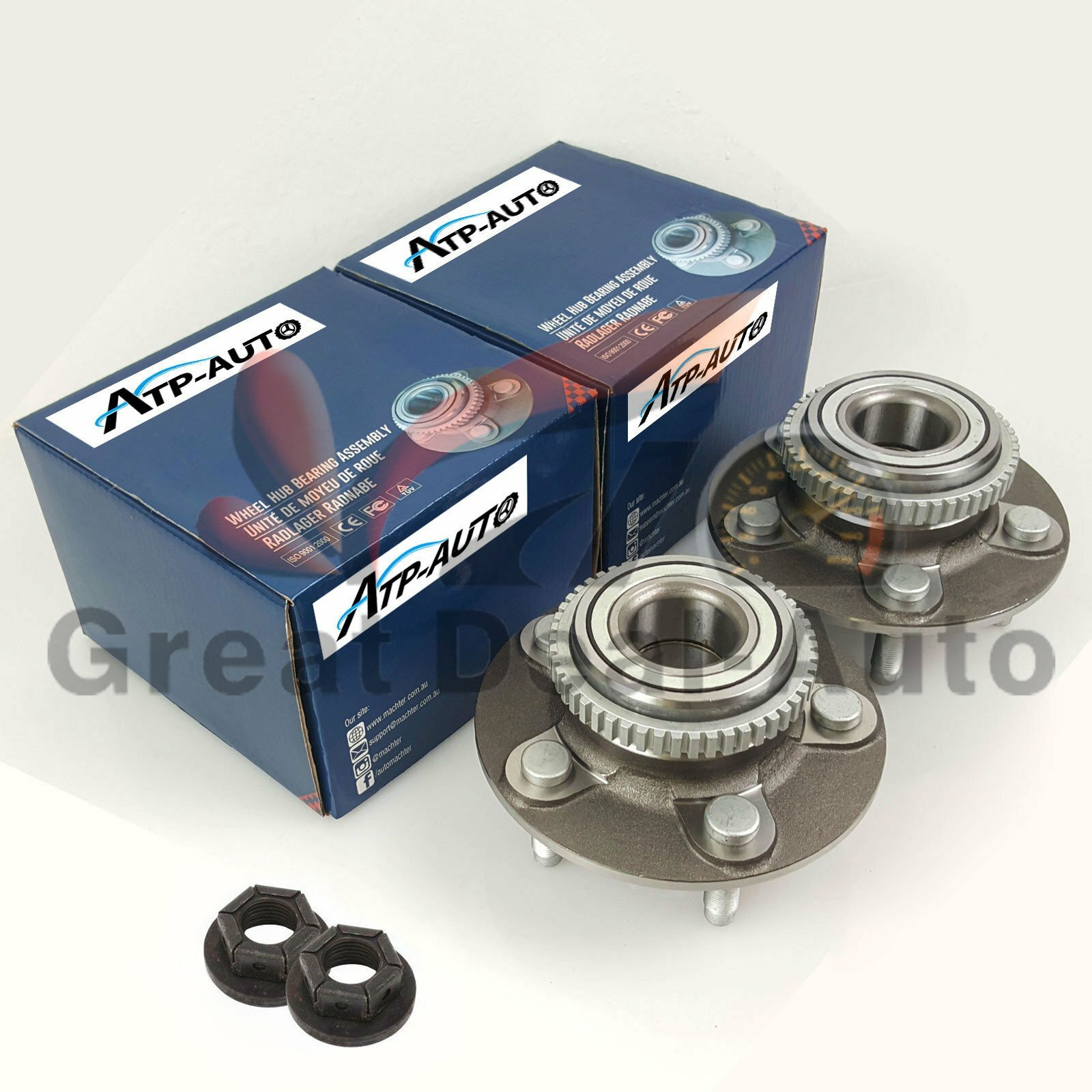 Pair For Ford Falcon Wheel Hub Nuts +Front Wheel Bearing/Hubs AU/BA/BF