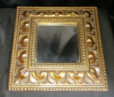 Vintage Bombay Company Glass Mirror Ornate Gold Frame Hollywood Regency 