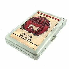 VNTG IMAGE Western Cigarette Case Built in Lighter Metal Wallet