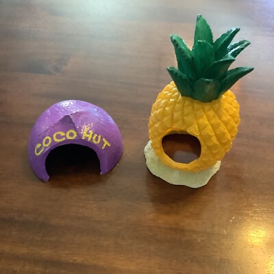 aquarium fish tank pineapple and coco hut accessories