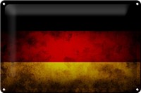 Blechschild Flagge 30X20 Cm Deutschland Fahne Metall Deko Schild Tin Sign