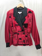 LILY BUTLER 100 Silk Vintage Blazer Jacket Padded shoulders Size- S