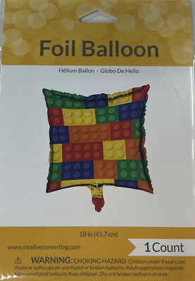 Creative Converting Building Block 18'' Foil Balloon New!!!
