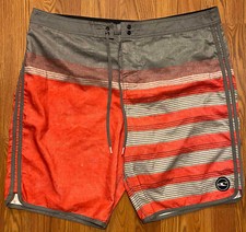 O Neill Board Shorts Mens 40 8" Striped Colorblock Beach Swim Trunks Drawstring