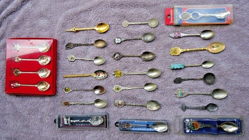 23 Silber Teller Metall Sammellöffel 5 Löffel sind in OVP. - Bild 5 von 6
