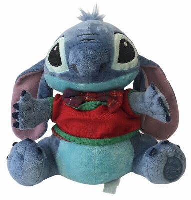 Disney Store Lilo Stitch 10” Stitch Christmas Plush Stuffed Animal Floppy  Ears