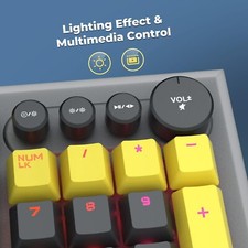Mechanical Gaming Keyboard, PowerLead Wired Keyboard Rainbow RGB Backlit -MK19 5