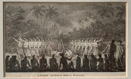 James Cook Polinesia 1777 vecchio maestro incisione una danza notturna di uomini Tonga incorniciato - Foto 13 di 22