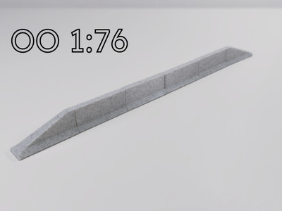 (80-Pack) OO Scale 1:76 Concrete Jersey Barrier with End Pieces