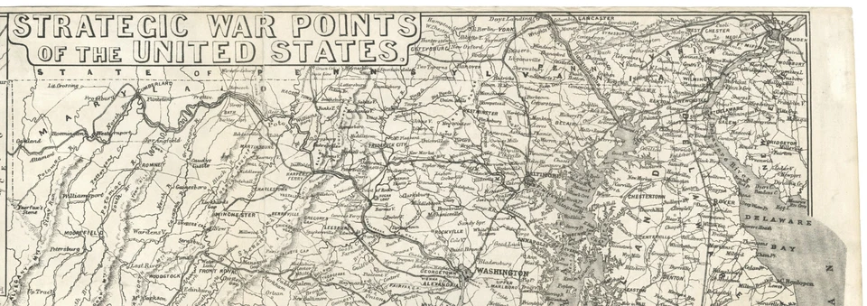 Antique Map "Strategic War Points of the United States" James Wyld, 1861 - Image 2 of 4