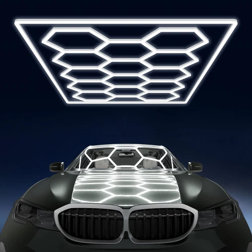 14 x Hexagon LED Lampe Röhren Werkstatt Garage Wand Decken Leuchte Beleuchtung - Bild 3 von 22