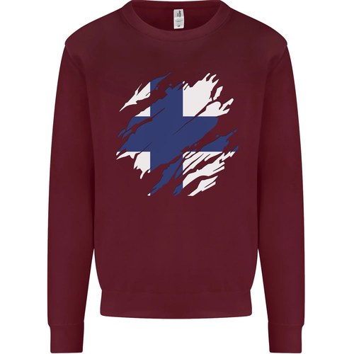 Torn Finland Flag Finnish Day Football Kids Sweatshirt Jumper - Picture 75 of 89